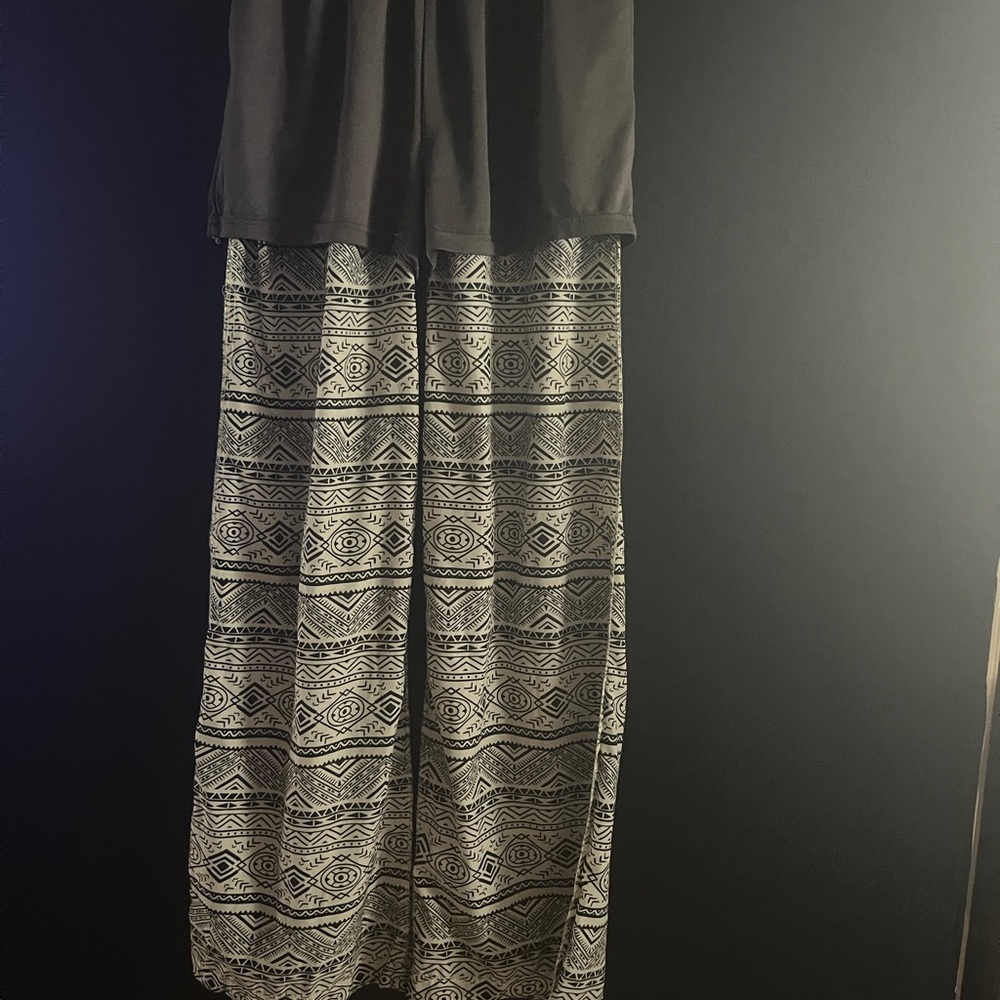 Black and Gray Patterned Maxi Dress